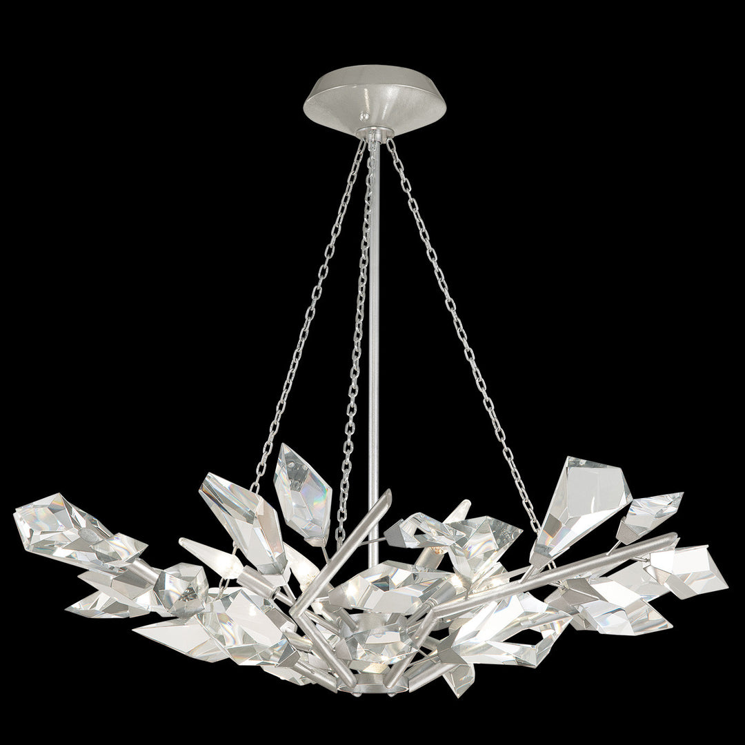 Fine Art Handcrafted Lighting Foret 35.5"W Round Pendant in Standard Silver Leaf (907840-1ST)