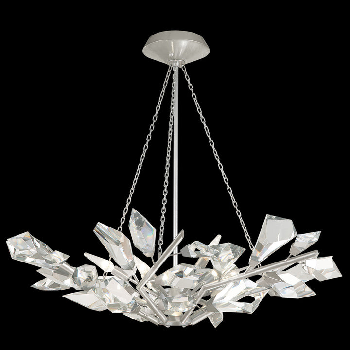 Fine Art Handcrafted Lighting Foret 35.5"W Round Pendant in Standard Silver Leaf (907840-1ST)