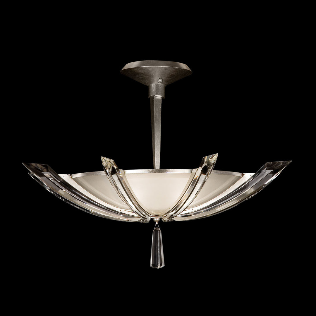 Fine Art Handcrafted Lighting Vol de Cristal 28"W Round Pendant in Standard Silver Leaf (799040ST)