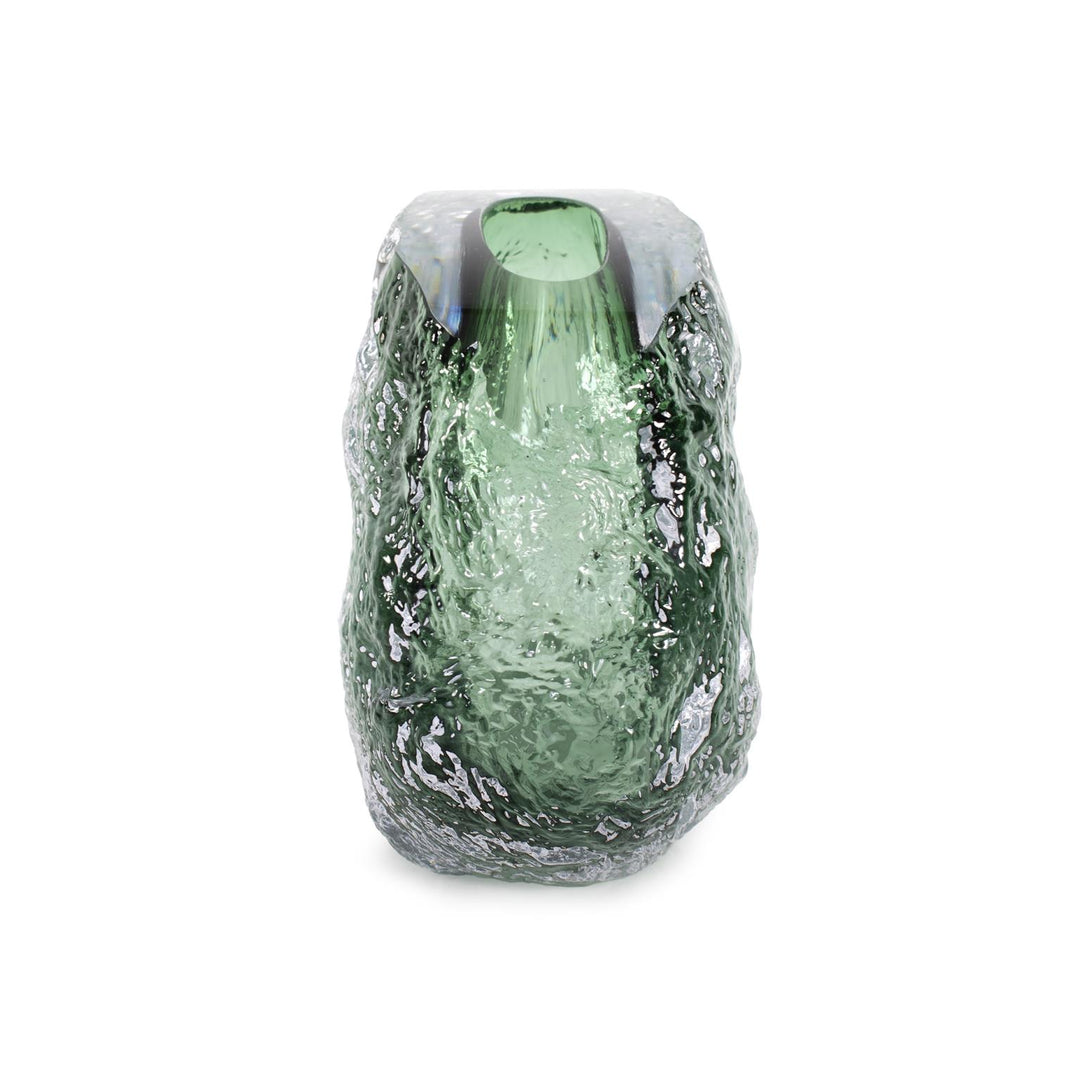 Howard Elliott Emerald Crystalized Glass Vase
