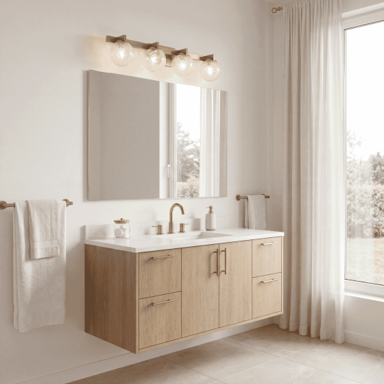 Savoy House Darien 4-Light Bathroom Vanity Light 8-1017-4-322 in Warm Brass