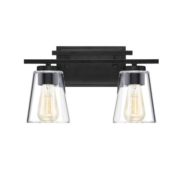 Savoy House Calhoun Bath Vanity Lights Savoy House Black 14.58x8.75 Clear Glass