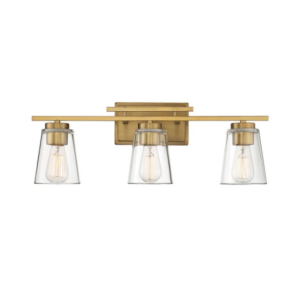 Savoy House Calhoun Bath Vanity Lights Savoy House Brass 24x8.75 Clear Glass