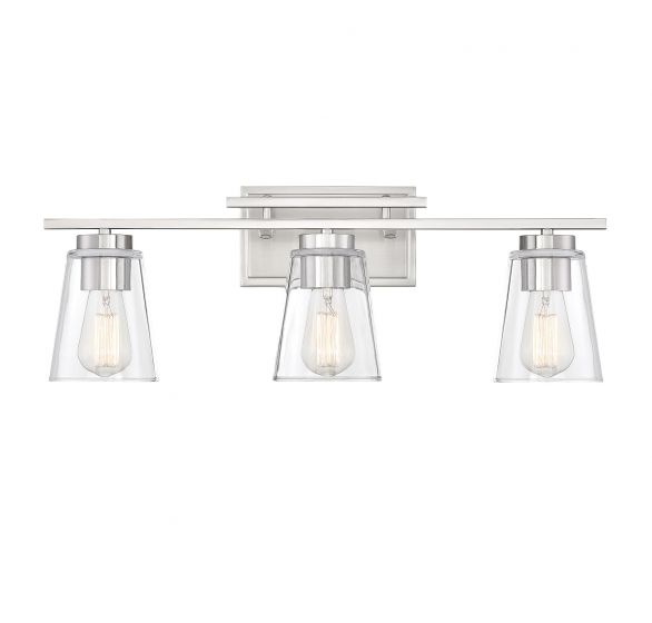 Savoy House Calhoun Bath Vanity Lights Savoy House Satin Nickel 24x8.75 Clear Glass