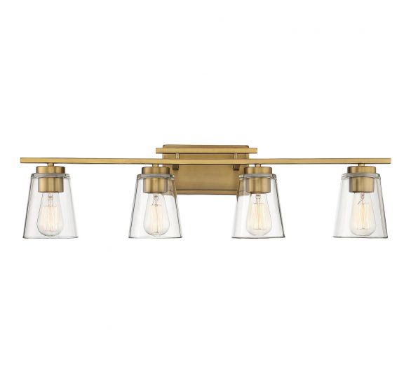 Savoy House Calhoun Bath Vanity Lights Savoy House Brass 32x8.75 Clear Glass