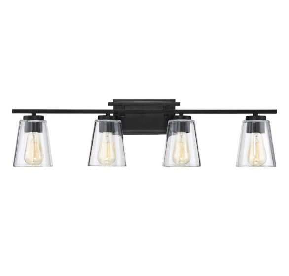 Savoy House Calhoun Bath Vanity Lights Savoy House Black 32x8.75 Clear Glass