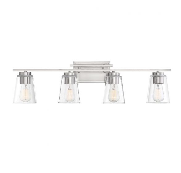 Savoy House Calhoun Bath Vanity Lights Savoy House Satin Nickel 32x8.75 Clear Glass