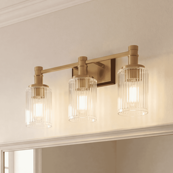 Savoy House Concord 3-Light Vanity Light 8-1102-3-143 in Matte Black with Warm Brass