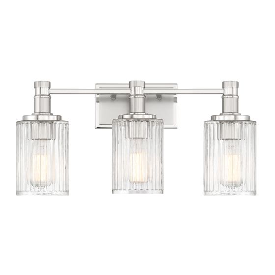 Savoy House Concord 3-Light Vanity Light 8-1102-3-146 in Silver and Polished Nickel