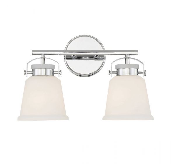 Savoy House Essentials Kaden Bath Vanity Lights Savoy House 16x10.5 Chrome/Polished Nickel White Opal Glass