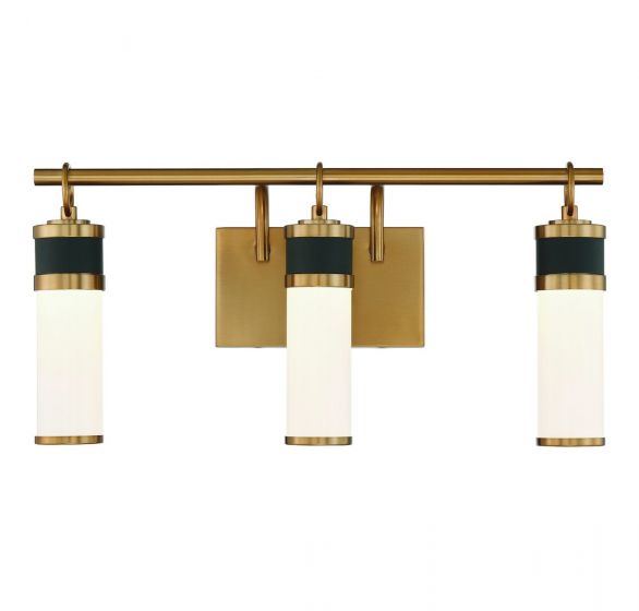 Savoy House Abel Bath Vanity Lights Savoy House 21x10 Black White Opal Glass