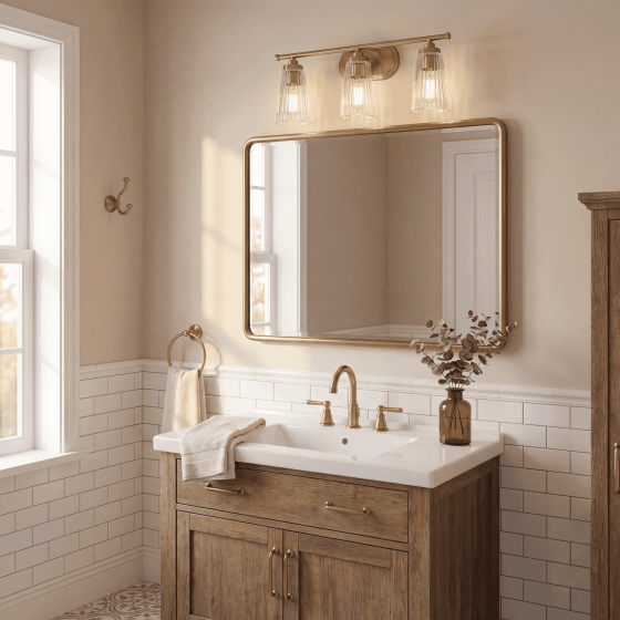 Savoy House Chantilly 3-Light Bathroom Vanity Light 8-1745-3-322 in Warm Brass