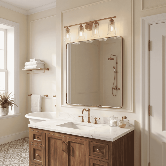 Savoy House Chantilly 4-Light Bathroom Vanity Light 8-1745-4-322 in Warm Brass
