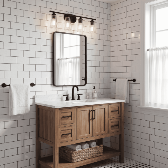 Savoy House Chantilly 4-Light Bathroom Vanity Light 8-1745-4-BK in Matte Black