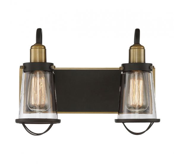 Savoy House Lansing Bath Vanity Lights Savoy House 13.5x10 Bronze Clear Glass