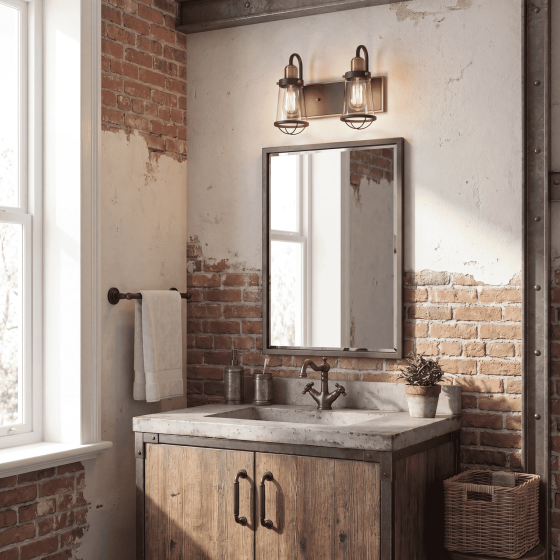 Savoy House Lansing 2-Light Bathroom Vanity Light 8-1780-2-79 in English Bronze and Warm Brass