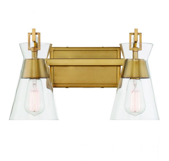 Savoy House Essentials Lakewood Bath Vanity Lights Savoy House 16x9.5 Brass Clear Glass