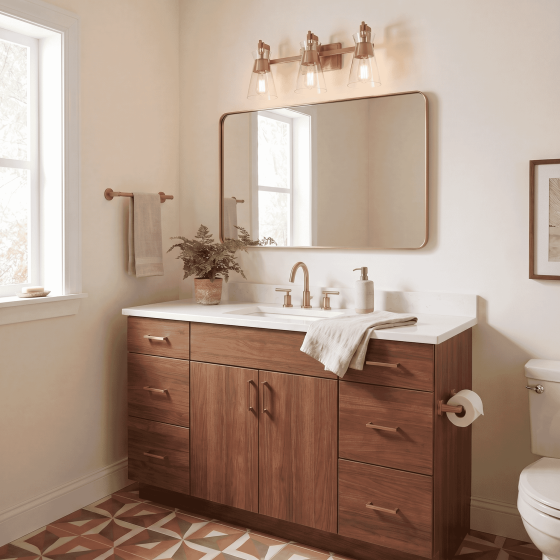 Savoy House Lakewood 3-Light Bathroom Vanity Light 8-1830-3-322 in Warm Brass