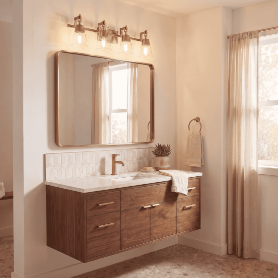 Savoy House Lakewood 4-Light Bathroom Vanity Light 8-1830-4-322 in Warm Brass