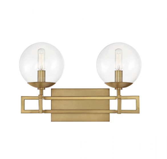 Savoy House Essentials Crosby Bath Vanity Lights Savoy House 16x10.5 Brass Clear Glass