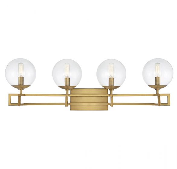 Savoy House Essentials Crosby Bath Vanity Lights Savoy House 33x10.5 Brass Clear Glass