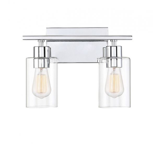 Savoy House Lambert Bath Vanity Lights Savoy House 6x13.25x9.75 Chrome/Polished Nickel Clear Glass