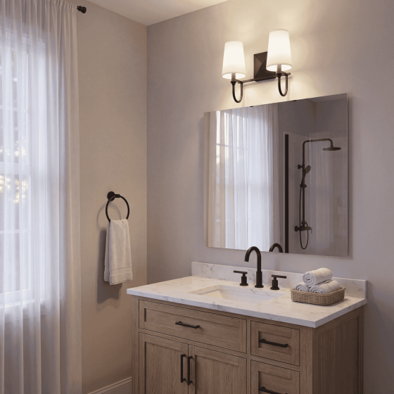 Savoy House Cameron 2-Light Bathroom Vanity Light 8-2542-2-89 in Matte Black