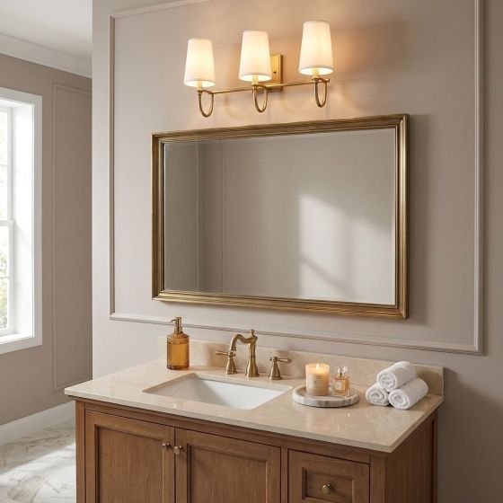 Savoy House Cameron 3-Light Bathroom Vanity Light 8-2542-3-322 in Warm Brass