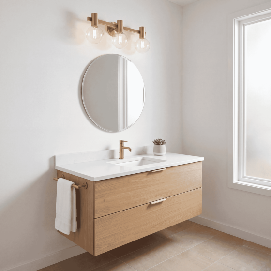 Savoy House Wright 3-Light Vanity Light 8-3076-3-322 in Warm Brass