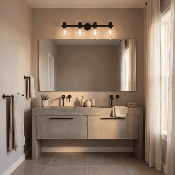 Savoy House Wright 4-Light Vanity Light 8-3076-4-BK in Matte Black