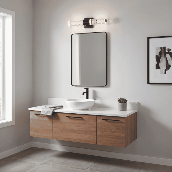 Savoy House Beale 1-Light 18" W Vanity Lights 8-3204-18-335 in Black Lustre