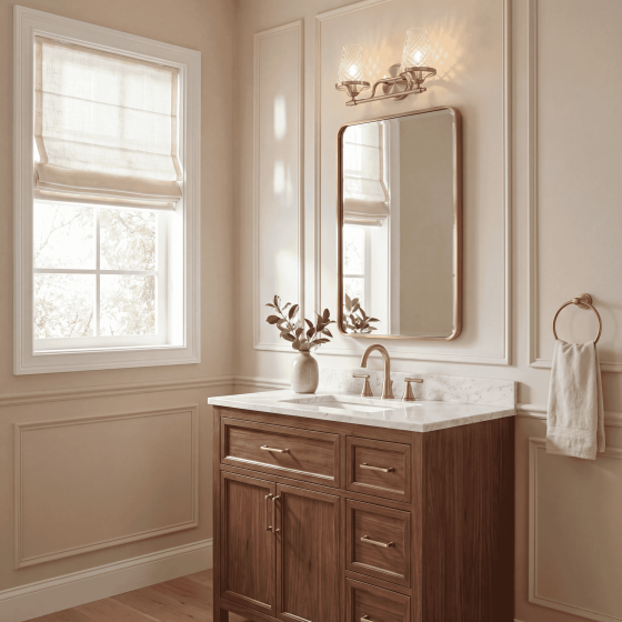 Savoy House Candler 2-Light Bathroom Vanity Light 8-3596-2-322 in Warm Brass