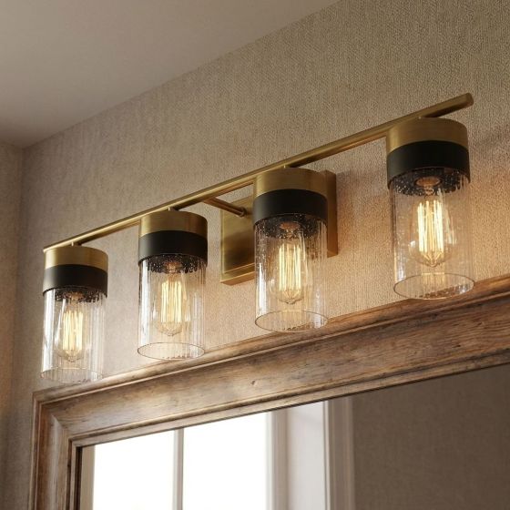 Savoy House Brickell 4-Light Vanity Light 8-3600-4-322 in Warm Brass