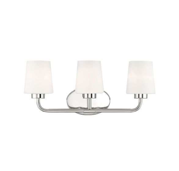 Savoy House Capra 3-Light Vanity Light 8-4090-3-109 in Polished Nickel