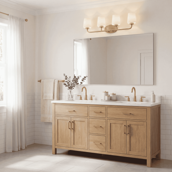 Savoy House Capra 4-Light Vanity Light 8-4090-4-322 in Warm Brass