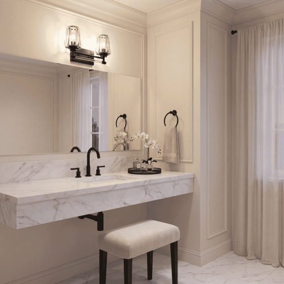Savoy House Garnet 2-Light Vanity Light 8-6001-2-BK in Matte Black