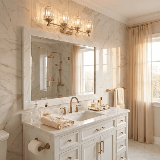 Savoy House Garnet 4-Light Vanity Light 8-6001-4-322 in Warm Brass