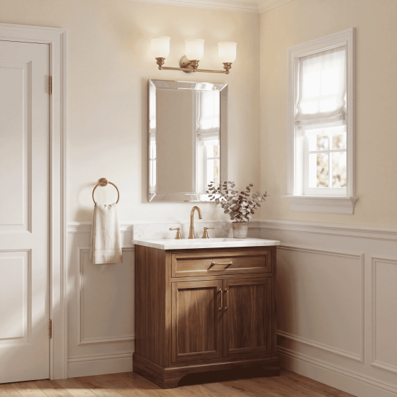 Savoy House Melrose 3-Light Bathroom Vanity Light 8-6836-3-322 in Warm Brass