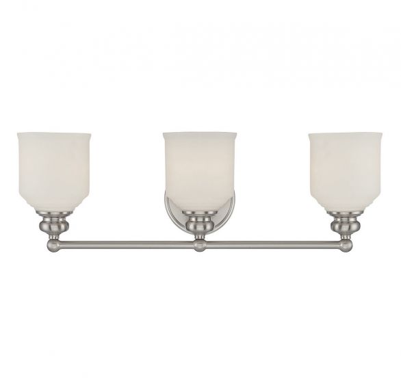 Savoy House Essentials Melrose Bath Vanity Lights Savoy House 24x7.75 Satin Nickel White Opal Etched Glass