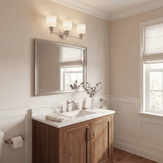 Savoy House Melrose 3-Light Bathroom Vanity Light 8-6836-3-SN in Satin Nickel