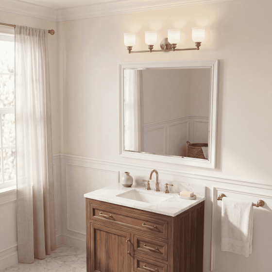 Savoy House Melrose 4-Light Bathroom Vanity Light 8-6836-4-322 in Warm Brass