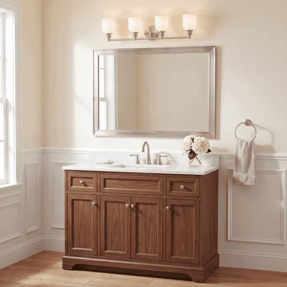 Savoy House Melrose 4-Light Bathroom Vanity Light 8-6836-4-SN in Satin Nickel
