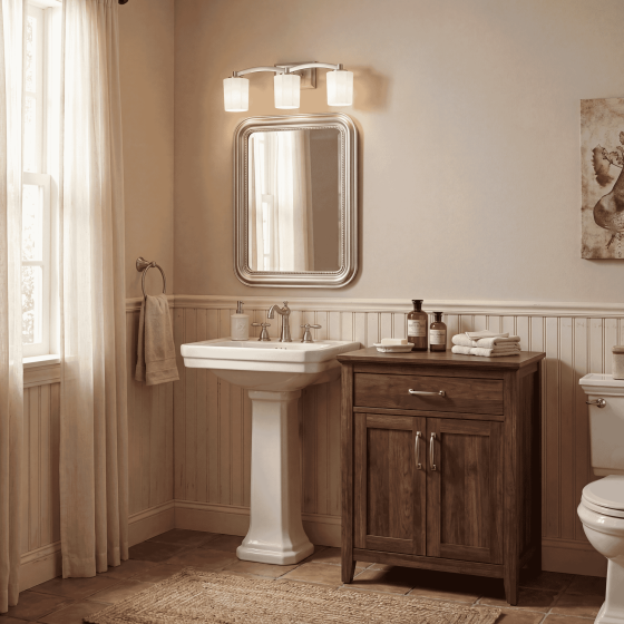 Savoy House Whitney 3-Light Bathroom Vanity Light 8-7710-3-SN in Satin Nickel