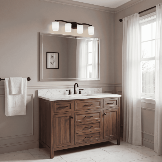 Savoy House Whitney 4-Light Bathroom Vanity Light 8-7710-4-BK in Matte Black