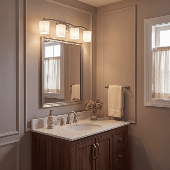 Savoy House Whitney 4-Light Bathroom Vanity Light 8-7710-4-SN in Satin Nickel