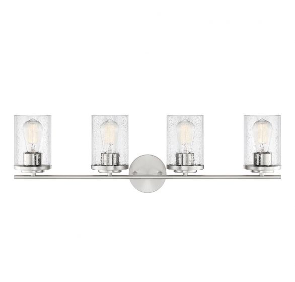 Savoy House Essentials Marshall Bath Vanity Lights Savoy House 31x9.5 Chrome/Polished Nickel Clear Seeded Glass