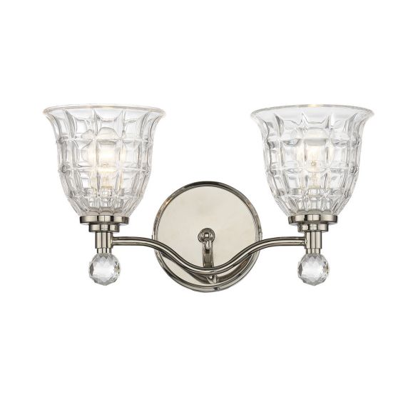 Savoy House Birone Vanity Light 8-880-2-109 in Polished Nickel