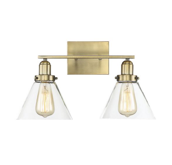 Savoy House Essentials Drake Bath Vanity Lights Savoy House 17.75x10 Brass Clear Glass