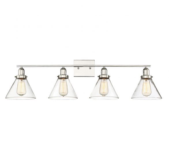 Savoy House Essentials Drake Bath Vanity Lights Savoy House 38x10 Chrome/Polished Nickel Clear Glass