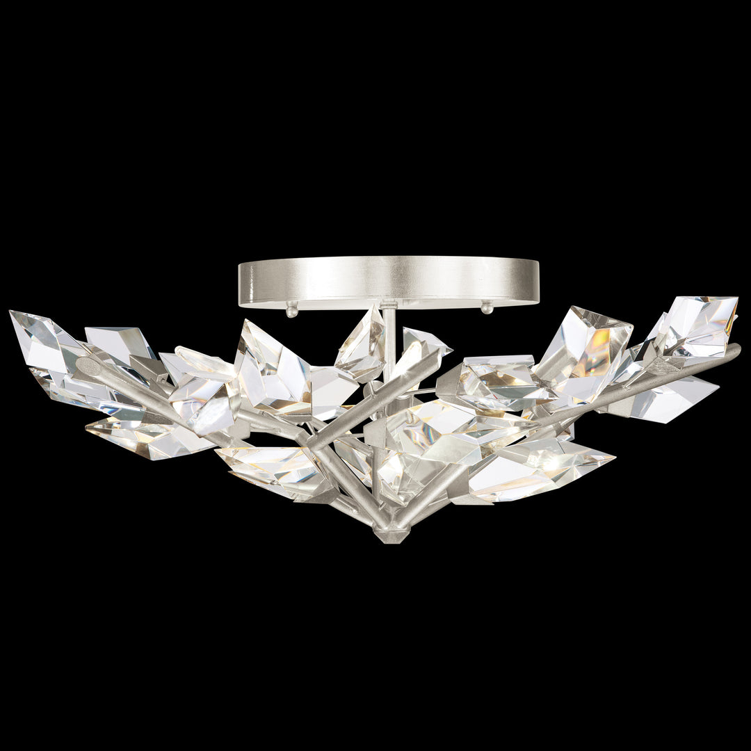 Fine Art Handcrafted Lighting Foret 31"W Round Flush Mount in Standard Silver Leaf (908740-1ST)